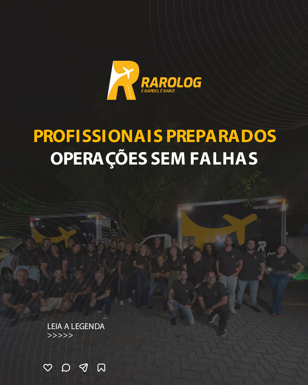 Logística de alto desempenho começa com gente boa.
Na Rarolog, contamos com uma equipe técnica, experiente e comprometida.
Cada colaborador é parte essencial da entrega.

#EquipeRarolog #AltaPerformance #EficiênciaLogística #TransporteSeguro #LogísticaComGenteBoa
